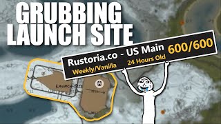 GRUBBING LAUNCH SITE on a 600 POP SERVER  Rust Solo Survival 2 of 5 [upl. by Engel]