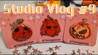 Studio Vlog 9 Enamel Pin ASMR Packaging Christmas Orders [upl. by Atal]