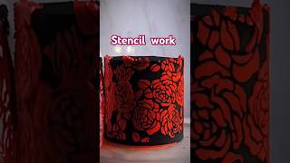 Stencil work on cake shorts [upl. by Reifinnej]