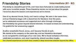 69 Friendship Stories Intermediate B1B2  English Reading Practice [upl. by Anaik]