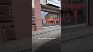 Local shop in Germany vandalised after putting up proPalestinian banner [upl. by Glovsky588]