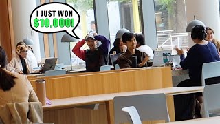 Winning The Lottery In Library Prank [upl. by Trebor]