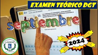 EXAMEN TEÓRICO DGT  SEPTIEMBRE 2024 [upl. by Hurlbut]