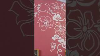 Wall hand painting design🎨simple wall design 🎨shorts shortvideo trending trend wallpainting [upl. by Delfeena]