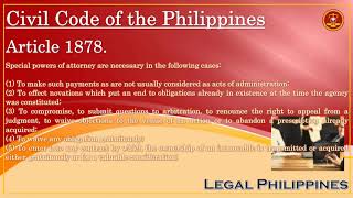 Civil Code of the Philippines Article 1878 [upl. by Schramke]