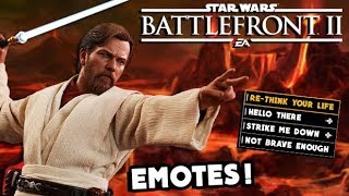 Star Wars Battlefront 2  10 ObiWan Kenobi Clone Wars DLC Emotes We NEED [upl. by Myrvyn]