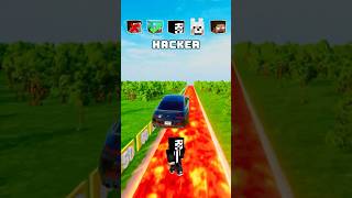 NOOB vs PRO vs HACKER vs HEROBRINE Car Jump Challenge 18 😱 🚗 shorts beamngdrive [upl. by Hillman631]