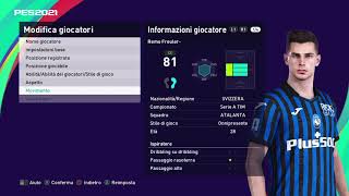 eFootball PES 2021 SEASON UPDATE EDIT FREULER ATALANTA [upl. by Neitsirhc]