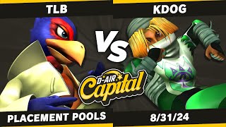 DAIR CAPITAL  TLB Falco Fox VS Kdog Sheik  Placement Pools W [upl. by Atiuqihc]