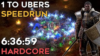 1 TO UBERS HARDCORE PALADIN SPEEDRUN  ALL 7 CLASSES COMPLETE  63659 IGT  DIABLO 2 RESURRECTED [upl. by Marlowe]