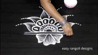 Freehand Rangoli designs  Kolam designs without dots  Latest Muggulu designs [upl. by Tolley]