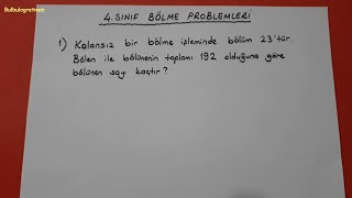 4sınıf bölme problemleri Harika problemler ve anlatım Bulbulogretmen matematik bölme 4sınıf [upl. by Novla]