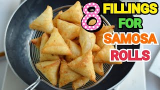 8 Types Of Fillings For Samosa Rolls Etc by YES I CAN COOK [upl. by Harve755]