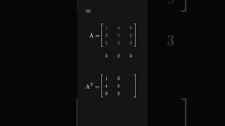 Transpose of a matrix maths mathematics [upl. by Etnauq]