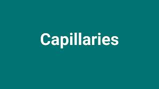 Capillaries Meaning and Pronunciation [upl. by Aicinad591]