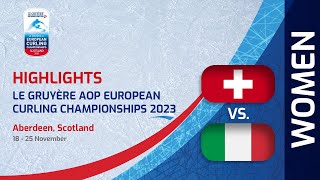 SWITZERLAND v ITALY  Highlights  Le Gruyère AOP European Curling Championships 2023 [upl. by Denzil946]