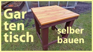 Gartentisch aus Holzresten selber bauen  DIY [upl. by Akinna851]