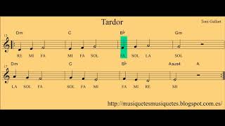 Tardor Partitura flauta  playalong C instrument guitarra violí [upl. by Caputo269]