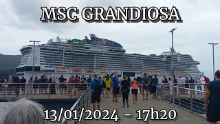 MSC Grandiosa saindo de Santos 13012024 [upl. by Ralfston]