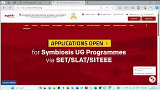 Symbiosis Entrance Test SET  Application form filling  SLAT  SET  2024 [upl. by Ettennaj]