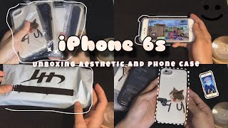 iPhone 6s gray 📦 aesthetic unboxing 🤍 phone case  set up ✨ [upl. by Ynehpets]