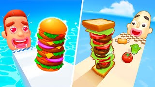 Satisfying Mobile Games  Sandwich Run Sandwich Runner Tall Man Run Juice Run Stack Bread [upl. by Barbra73]