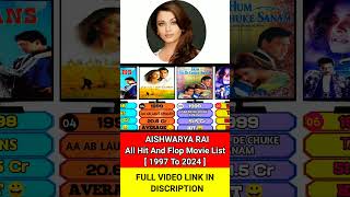 Aishwarya Rai All Movie List  Aishwarya Rai Hit And Flop Movie  shortviral bollywood trending [upl. by Cohleen]