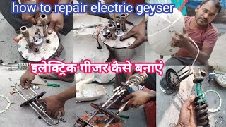 how to repair electric geyser 5 litre Bajaj electric geyser element change bajaj plumber element [upl. by Kreis]