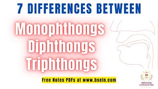 7 Major Differences Between Monophthongs Diphthongs and Triphthongs  Easy Lecture for Beginners [upl. by Uticas647]