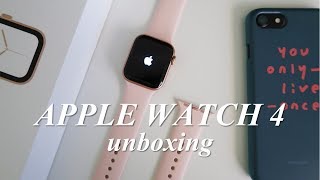 Apple Watch series 4 Unboxing  Gold Alu  Pink Sand 40MM 애플워치 시리즈4 언박싱 [upl. by Alfonse]