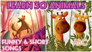 Learn Animals amp Alphabet Sing Along Song Cute Animals Clips amp Original Song [upl. by Alley]