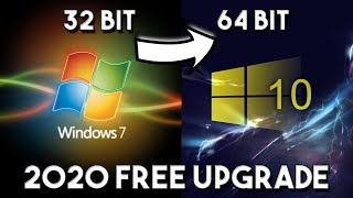 Windows 7 32 Bit To Windows 10 64 Bit  2020 Free Upgrade  No Data Loss Shorter Video Reupload [upl. by Lamarre]