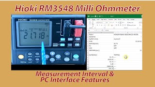 Milli Ohmmeter Measurement Intervals and PC Information Viewing on the Hioki RM3548 Milli Ohmmeter [upl. by Guevara]