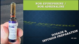 NorAdrenaline dosageinfusion preparation [upl. by Trevlac485]