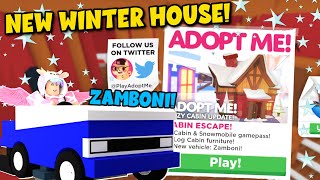 NEW Cozy Cabin House Zamboni And Snow Mobile In Roblox Adopt Me [upl. by Dleifxam]