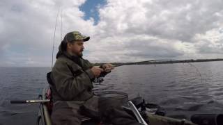 Lake Simcoe kayak fishing for lake trout on opening day 2017 [upl. by Reddin]