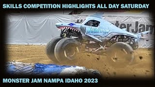 MONSTER JAM SKILLS COMPETITION HIGHLIGHTS NAMPA ID SATURDAY 2023 [upl. by Mumford]