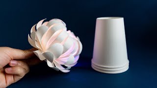 DIY Lamp  How to make a Night Lamp out of Paper Cup  Home Decor [upl. by Luz]