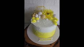 Eligant yellow colour pineapple flavor cake for boss ladyviralvideo cake food fyp [upl. by Dranyer]