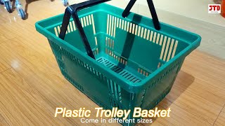 square plastic trolley basket odm 60 liter in supermarket [upl. by Lindo26]