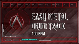 Easy Metal Drum Track 100 BPM  Preset 30 HQHD [upl. by Adeys160]