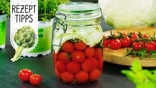 Fermentierte Tomaten mit frischen Kräutern – lecker leicht amp gesund  Volmary RezeptTipps [upl. by Suoiluj]