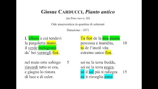 Giosue Carducci quotPianto anticoquot 1871 da quotRime nuovequot  in morte del figlio Dante [upl. by Hgielac]