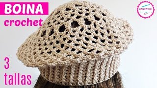 BOINA CALADA TEJIDA A CROCHET EN 3 TALLAS [upl. by Siol930]