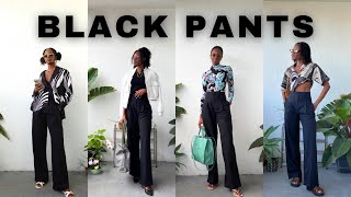 How to Style Black Pants Trousers  7 Outfit Inspos [upl. by Seluj]