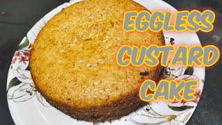 eggless custard cakecustard cakeNo ovenbeater cream eggsbaking soda [upl. by Ennaylloh]