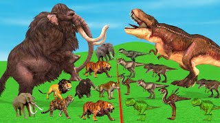 Modern Animals vs Prehistoric Mammals vs Giant Dinosaurs Size Comparison Tiger Vs T Rex Vs Elephant [upl. by Cyma578]