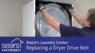 How to Replace an Electric Laundry Center Dryer Drive Belt Kenmore Frigidaire [upl. by Gilles237]