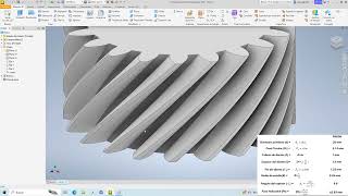 Clase 06 Inventor Dibujar Rueda dentada de dientes helicoidales 3D [upl. by Naesyar]