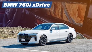 2023 The new BMW 760i xDrive Mineral White Metallic On Location Palm Springs [upl. by Annoved441]